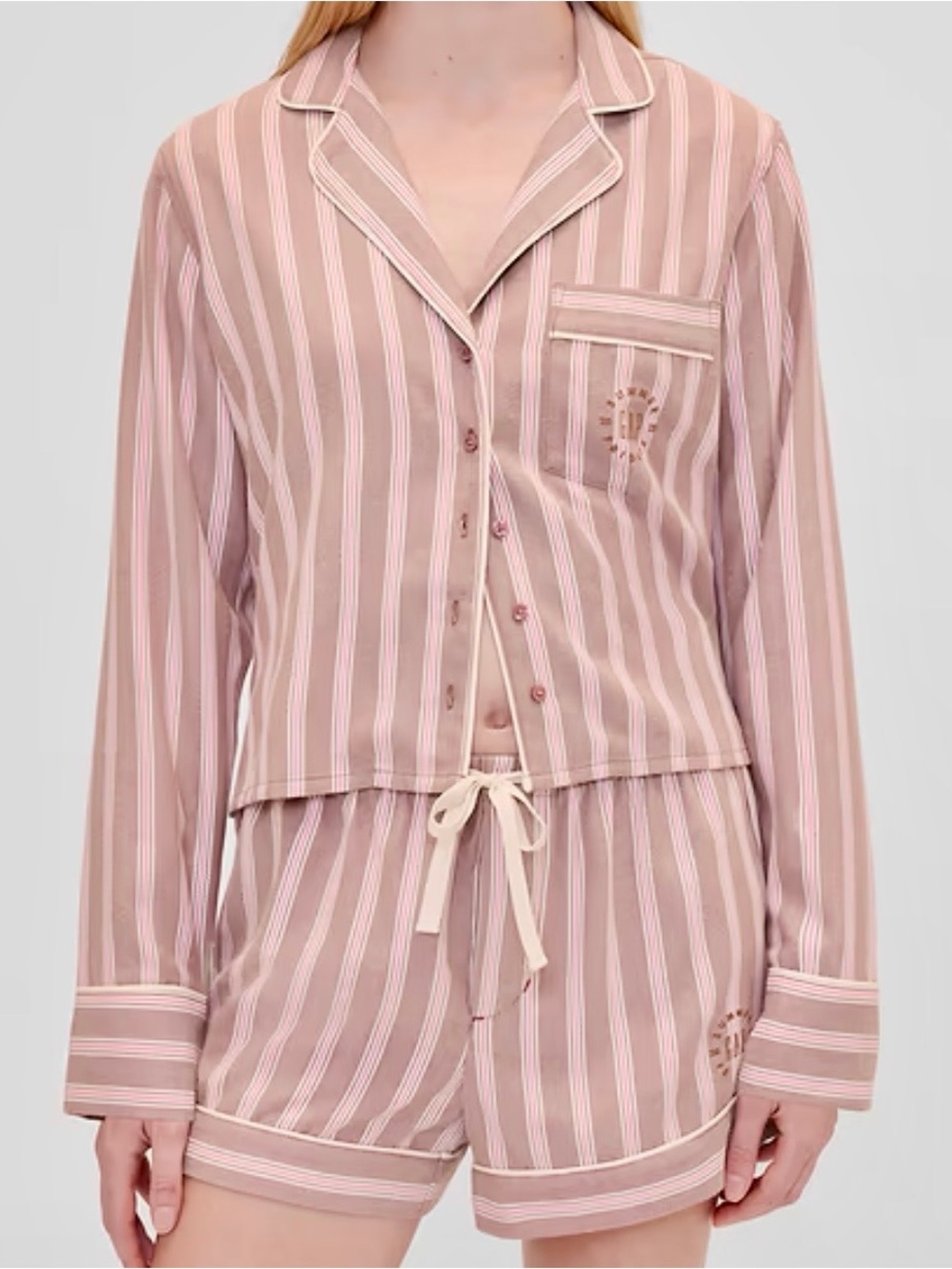 🤍 Gap × Summer Fridays Relaxed Flannel Stripe PJ Shirt & Boxers ⭐️NWT⭐️ SMALL